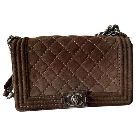 chanel boy bag brown